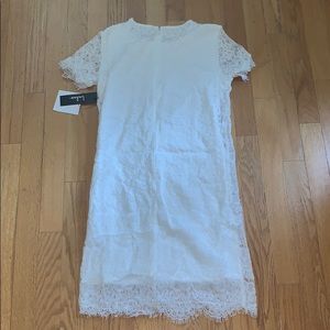 NWT Lulus XS take me to brunch ivory shift dress